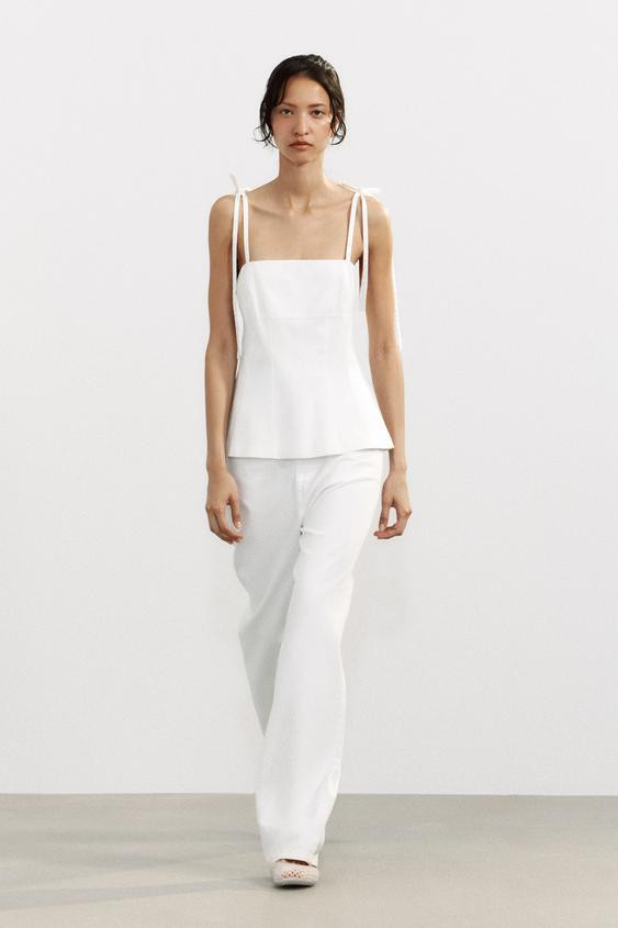 FITTED TIE TOP | Zara US