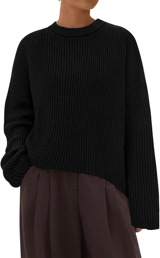 PRETTYGARDEN Womens Fall Sweaters 2025 Casual Chunky Crewneck Long Sleeve Ribbed Knit Oversized P... | Amazon (US)