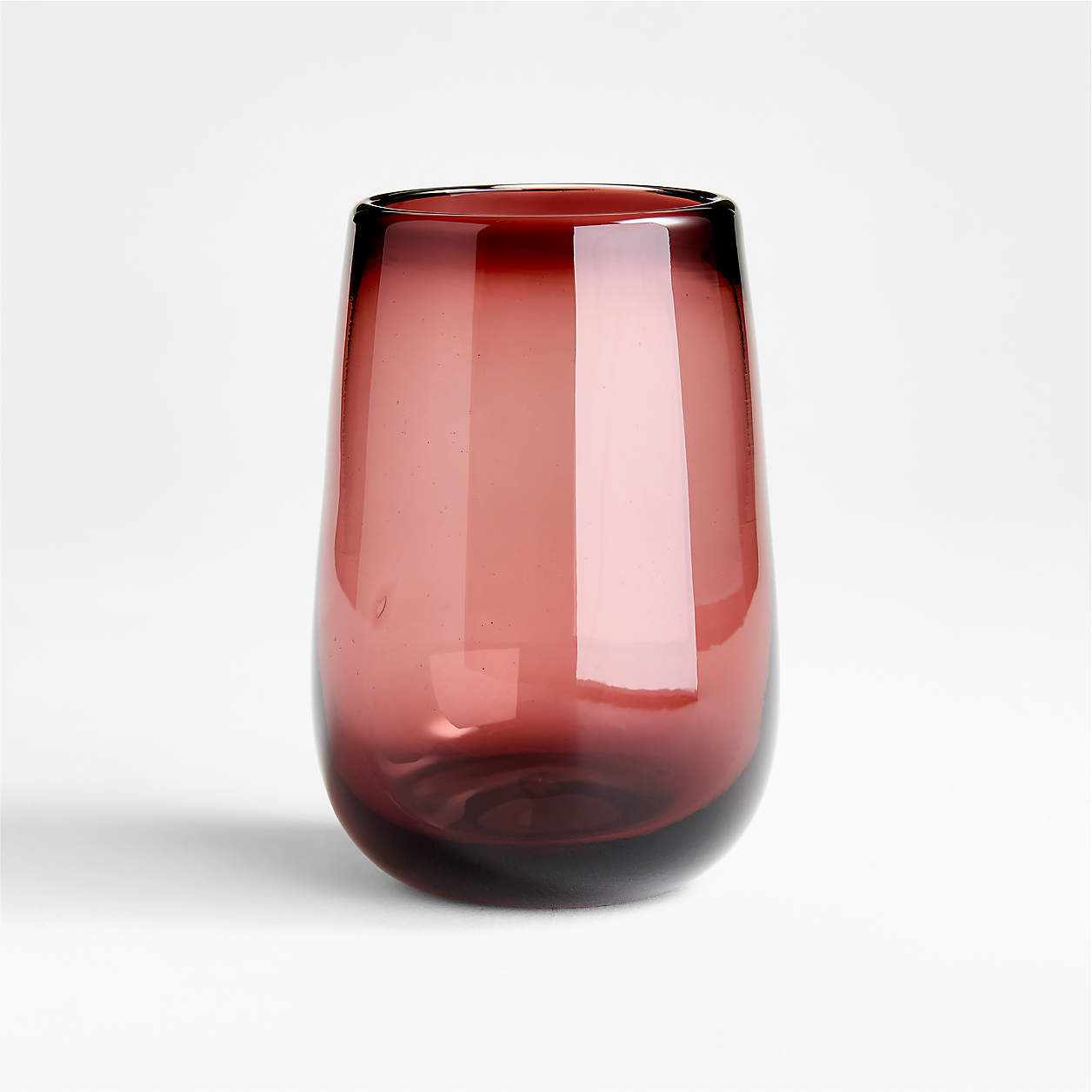 Plum 13.5-oz. Stemless Wine Glass + Reviews | Crate & Barrel | Crate & Barrel