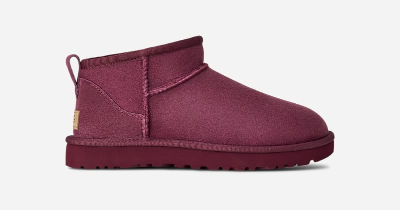 UGG® Women's Classic Ultra Mini Sheepskin Classic Boots in Burnt Magenta​, Size 7 | UGG (US)