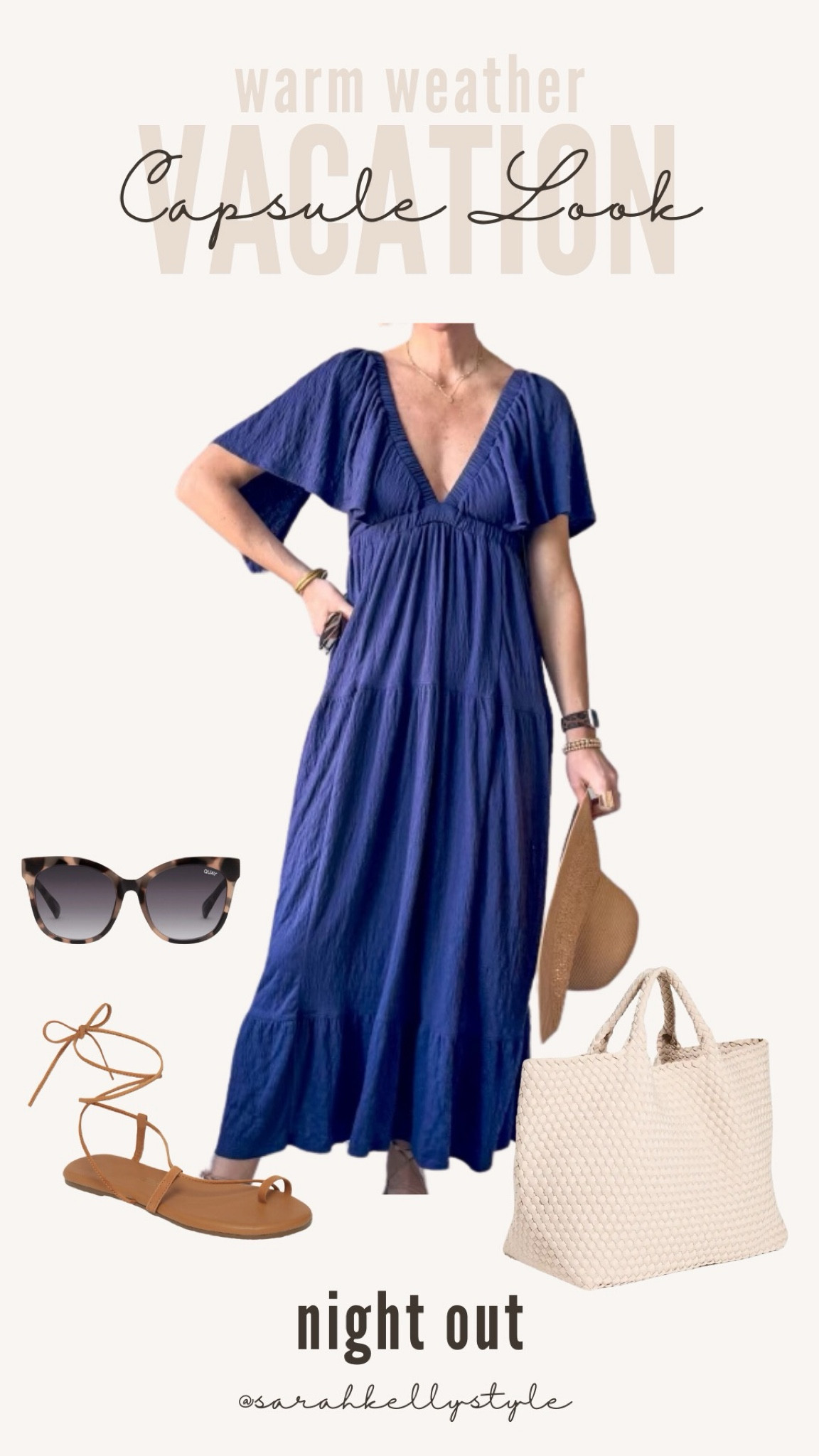 Vacation capsule wardrobe for warm weather travel - swimwear, shorts, travel, spring/summer dress, beach coverup, sandals, Sarah Kelly Style

#LTKstyletip #LTKSeasonal #LTKover40