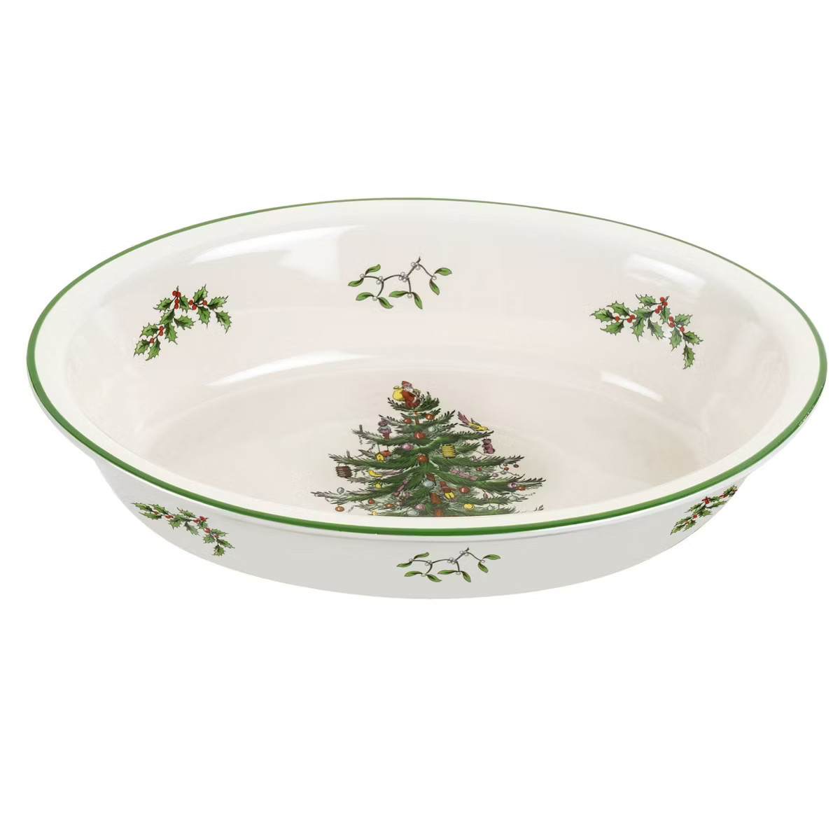 Spode Christmas Tree Oval Rim Dish (12.5" x 8.75") Festive Deep Baking Pan - Fine Porcelain, Micr... | Target