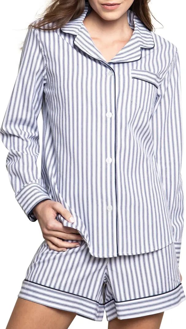 Navy French Ticking Stripe Short Pajamas | Nordstrom