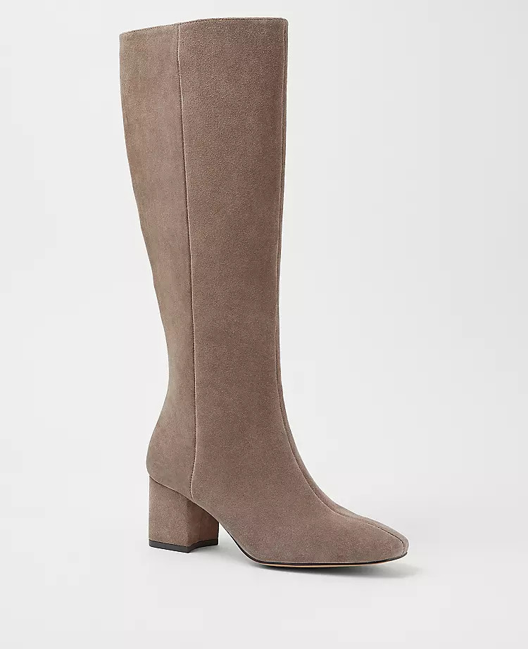 Block Heel Suede Boots | Ann Taylor (US)