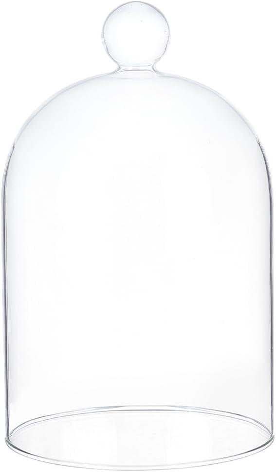 BENECREAT 4.7x6.3inch Glass Display Cloche, Clear Dustproof Dome with Bell, Glass Bell Cloche for... | Amazon (US)