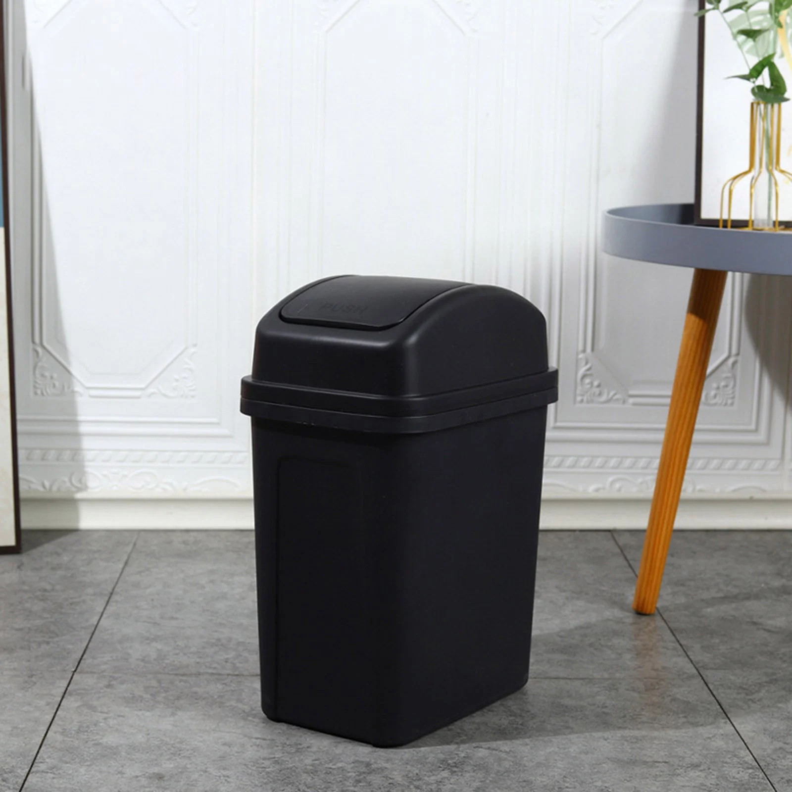 TOPRenddon Small Trash Can with lid，Mini Plastic Waste Garbage Can with Swing Lid, Trash Bin Ta... | Walmart (CA)
