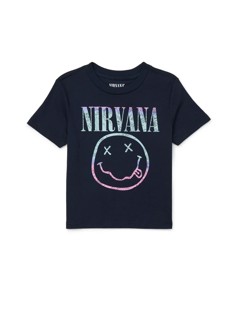 Nirvana Graded Smiley Toddler Crewneck Tee with Short Sleeves, Sizes 12M-5T | Walmart (US)