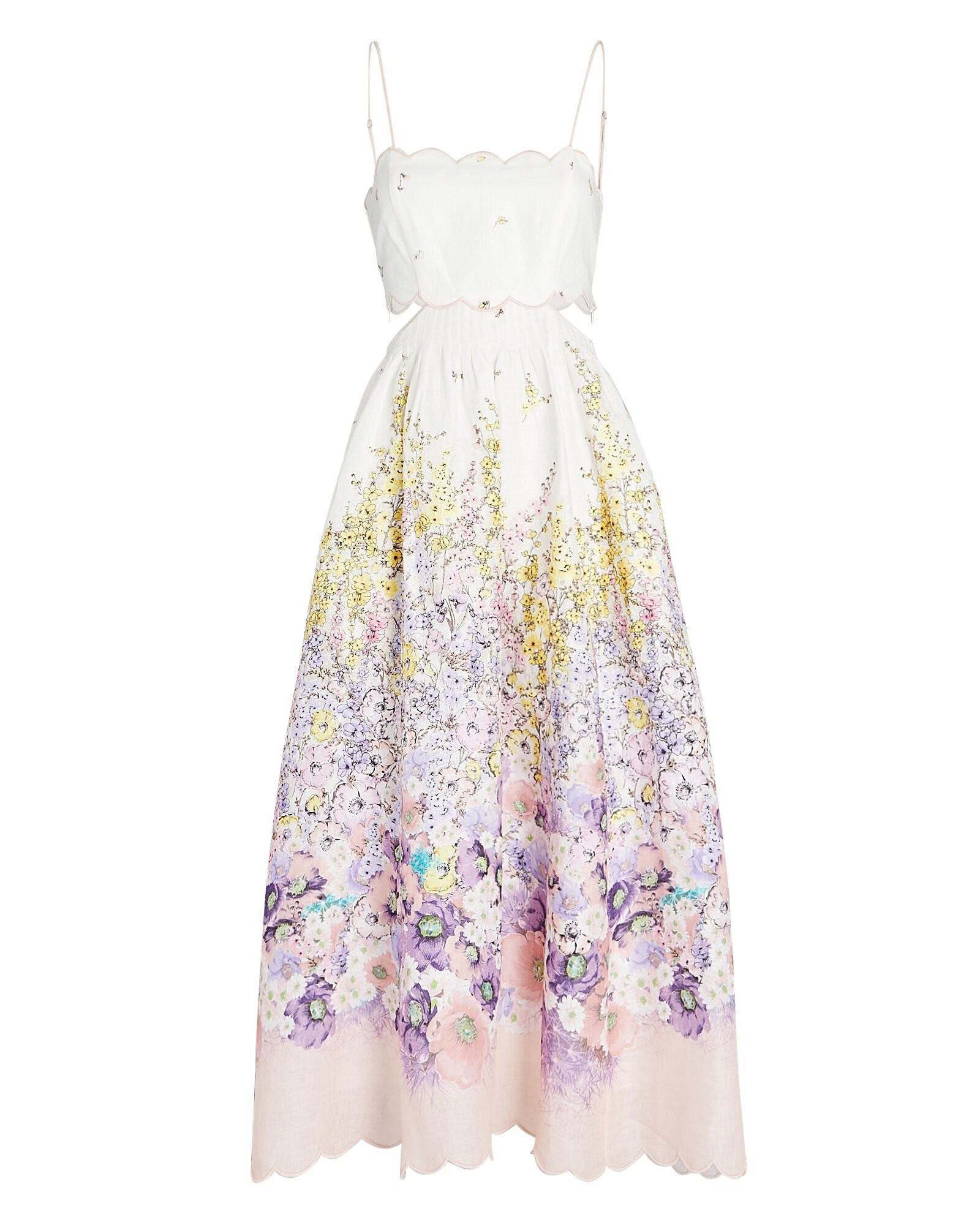 Scalloped Floral Midi Dress | INTERMIX