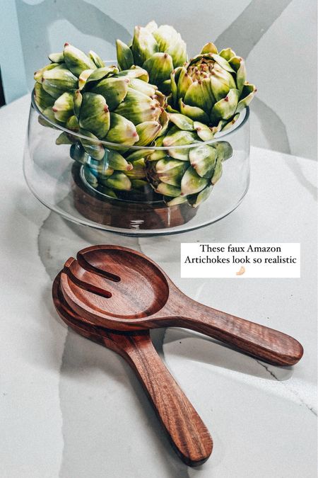 Amazon faux artichokes and this stunning serving bowl that comes with wooden serving utensils 

#LTKSeasonal #LTKFindsUnder50 #LTKHome