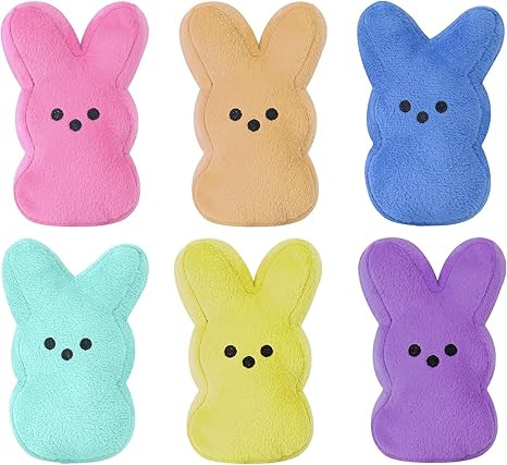 vizethru 6 Pcs Easter Bunny Plush Toys,Easter Basket Stuffers Toys for Kids,Bunny Stuffed Animals... | Amazon (US)