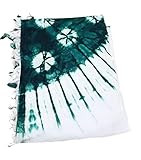 Green and White Masai Maasai Tie Dye Sarong Shawl Leso Shuka Beach Wrap Cover Up Tablecloth | Amazon (US)
