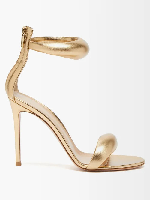 Gianvito Rossi - Bijoux 105 Leather Sandals - Womens - Gold | Matches (US)