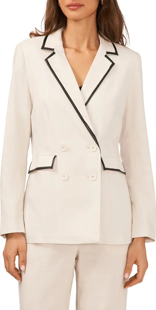 Oversize Double Breasted Linen Blend Blazer | Nordstrom