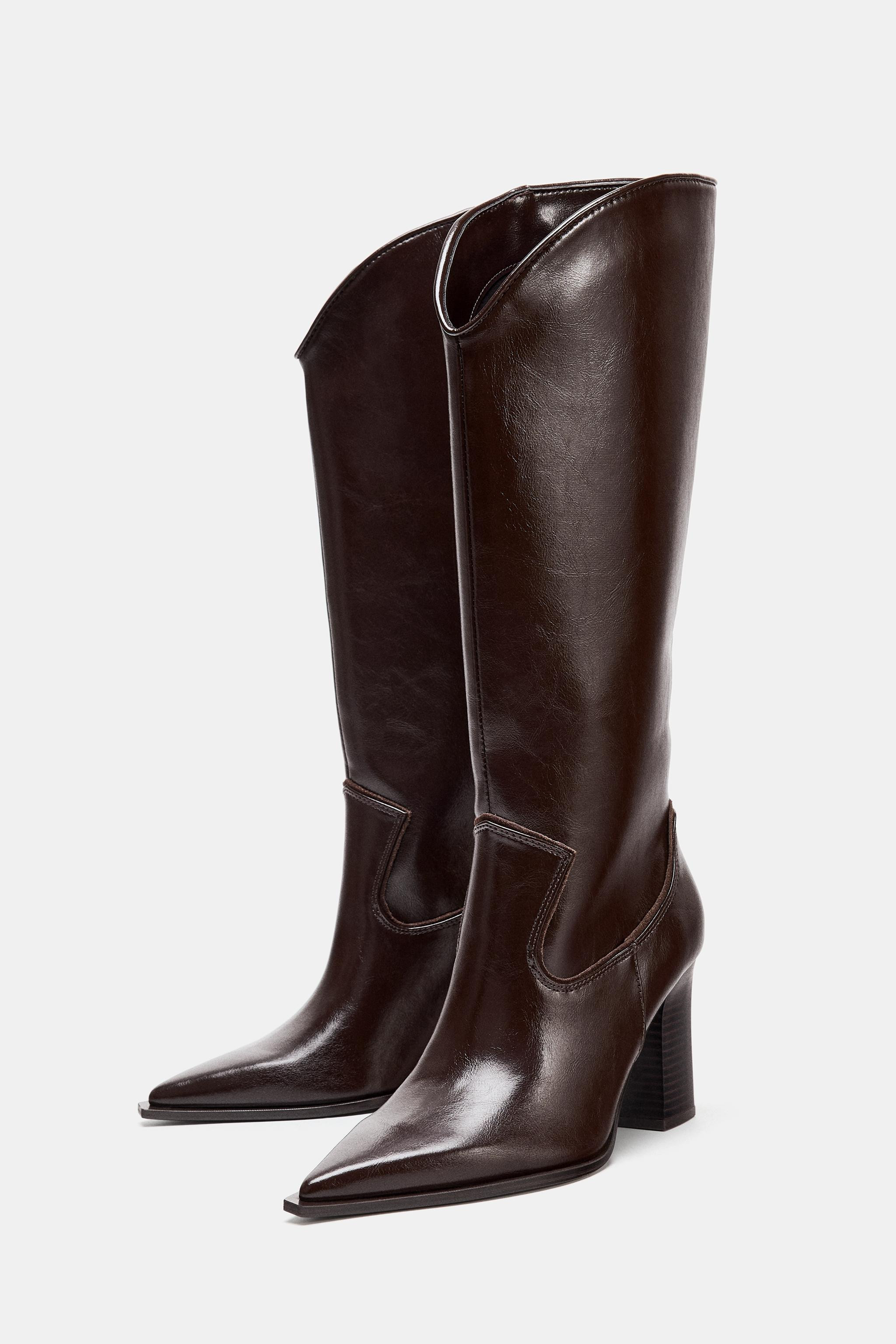 ASYMMETRIC SHAFT COWBOY BOOTS | Zara US