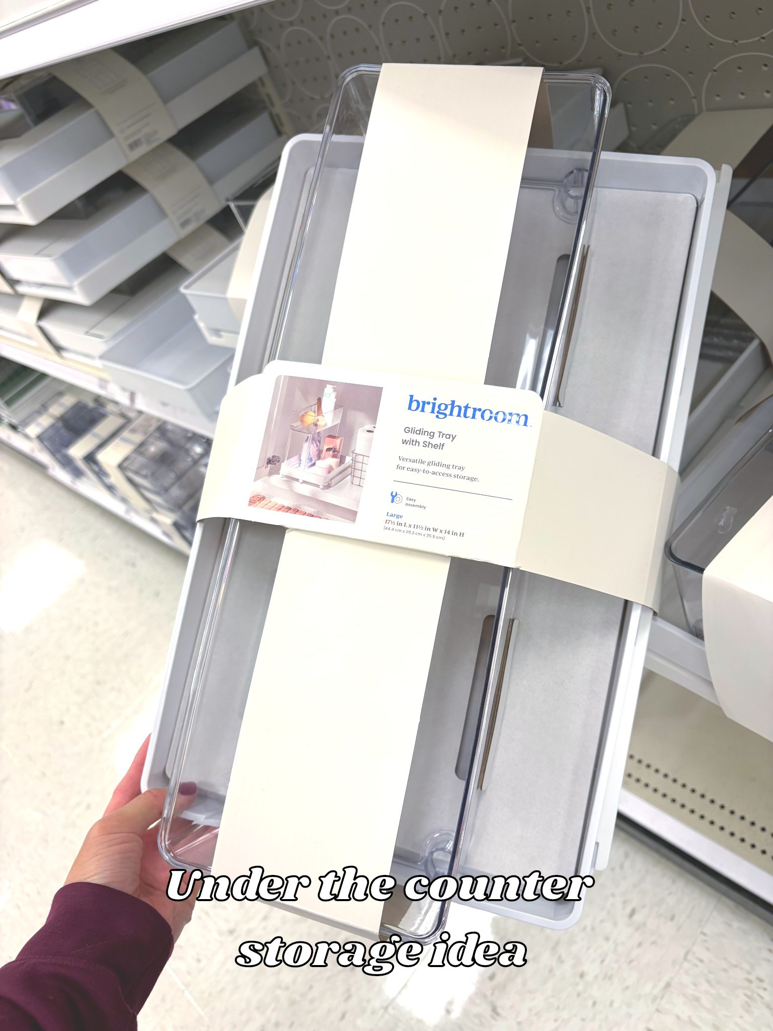 Brightroom Long Gliding Tray with Bin for Bathroom Storage #brightroom #glidingtray #bathroomorganization 

#LTKselfcare #LTKBeauty #LTKHome