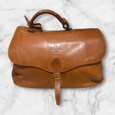 Henry&Martin's Italian Saddlers Cognac Heritage Leather Buckle Satchel VTG Bag | eBay US