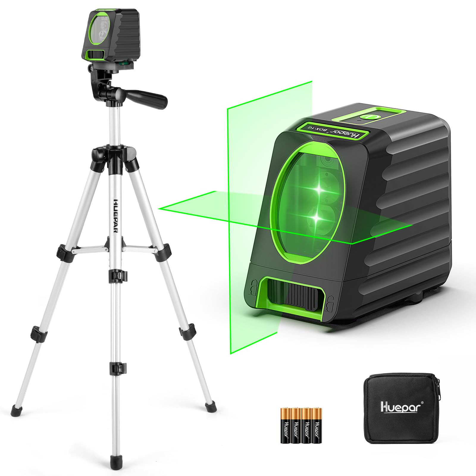 Laser Level with Tripod, Huepar 150Ft Self Leveling Lazer Level Outdoor Use, 150° Vertical Green... | Amazon (US)