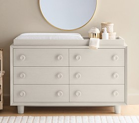 west elm x pbk Vivienne 6-Drawer Nursery Dresser &amp; Topper Set (56w x 18d") | Pottery Barn Kids