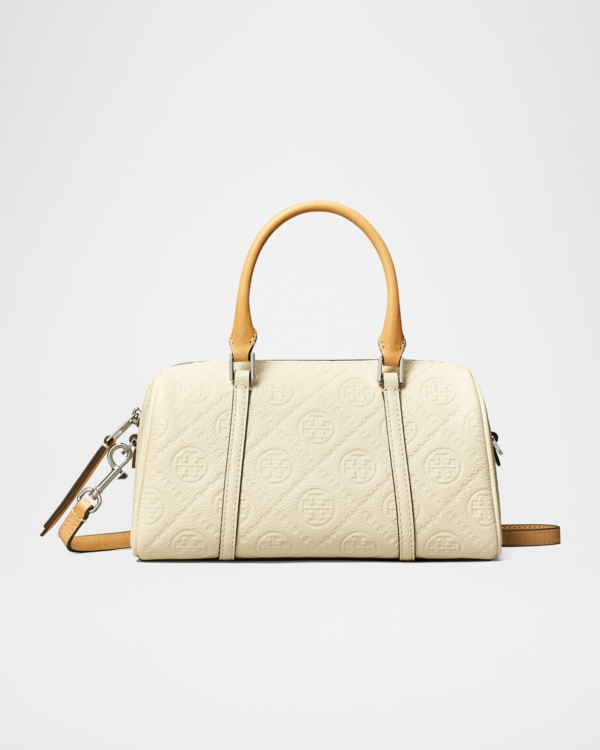 T Monogram Soft Pebbled Mini Barrel Bag | Neiman Marcus