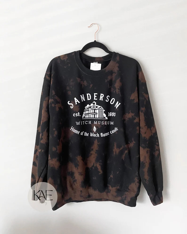 Halloween Sweatshirt / Sanderson Sisters Witch Museum / Hocus Pocus / Bleached Tie Dye | Etsy (US)