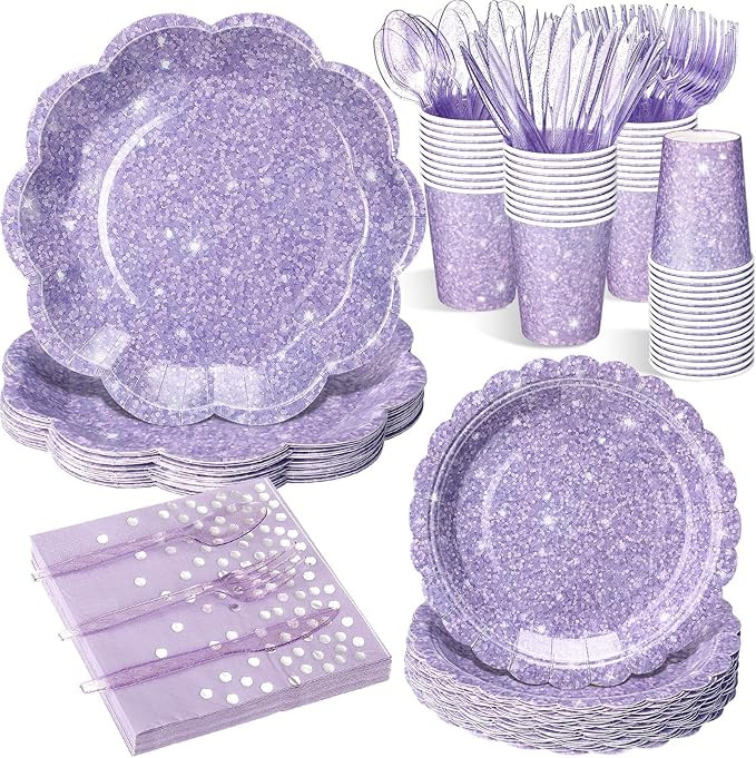 Light Purple Scalloped Holographic Print Style: the light purple holographic glitter style of the... | Amazon (US)