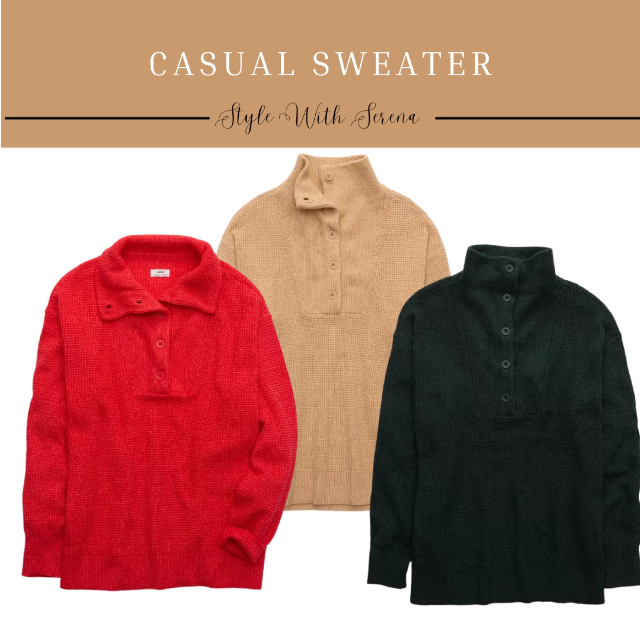 Casual sweater, button sweater, red sweater, green sweater, fall sweater, casual 

#LTKStyleTip #LTKSeasonal #LTKFindsUnder100