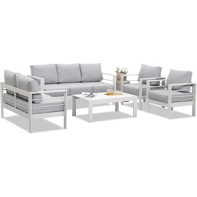 Tolono Metal 7 - Person Seating Group with Cushions | Wayfair North America