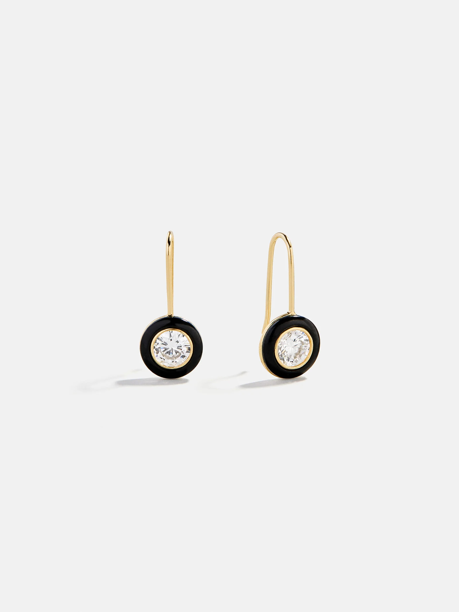 Fallon 14K Gold Semi-Precious Earrings - Onyx | BaubleBar