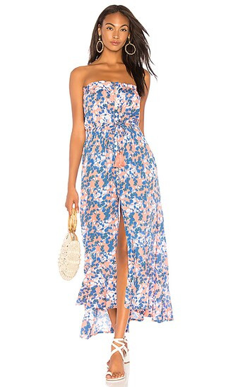 Tiare Hawaii Ryden Dress in Shimmer Peach & Blue | Revolve Clothing (Global)