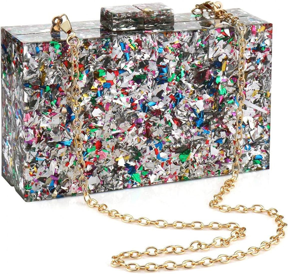 Women Clutches Evening Bags Acrylic Multicolor Purses and Handbags Shoulder Cross Body Bag Formal... | Amazon (US)