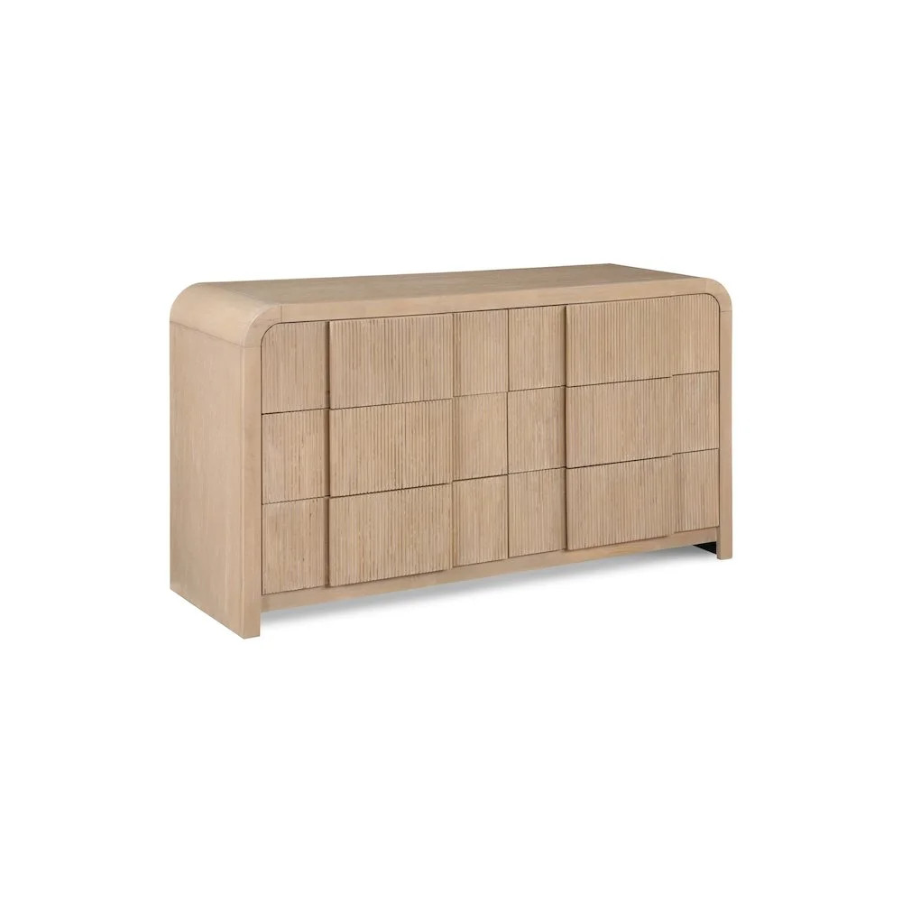 Meridian Furniture Fluted Natural Oak Veneer Dresser | Walmart (US)