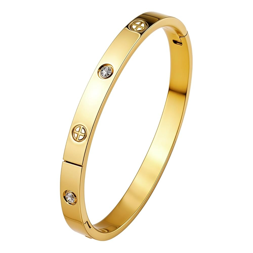 Gold Bracelet for Women | 18K Gold Plated Stainless Steel Gold Bracelet | Lovely Gift for Women | Amazon (US)