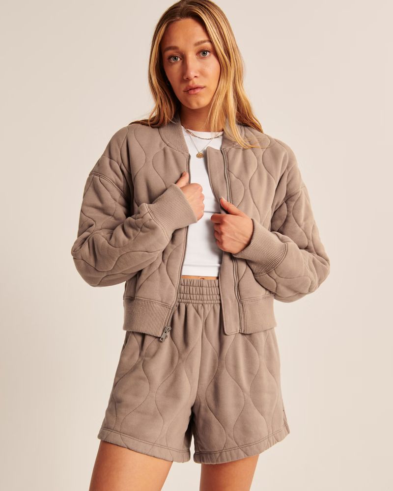 Women's Onion Quilted Bomber | Women's 30% Off Almost All Sweaters & Fleece | Abercrombie.com | Abercrombie & Fitch (US)