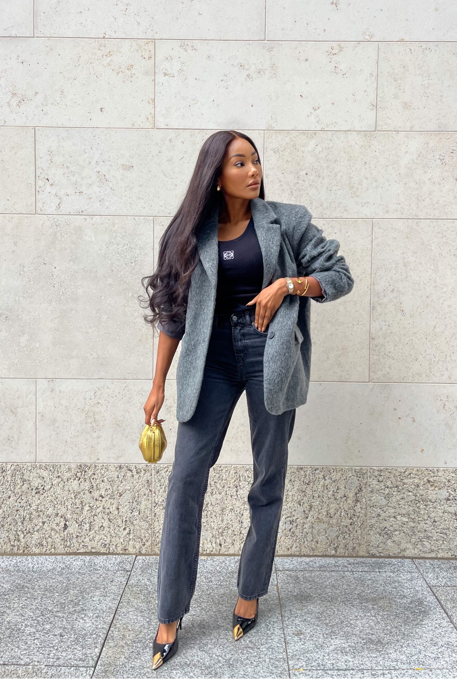 Asos, Boohoo, Loewe, Fendi, Net-a-porter, 24S, transitional style, autumn outfit, autumn fashion, transitional outfit, office outfit, workwear, oversized blazer, straight jeans, black slingback pumps, Loewe tank top, fendi nano bag, luxury fashion, outfit ideas, style inspiration 

#LTKstyletip #LTKeurope #LTKSeasonal