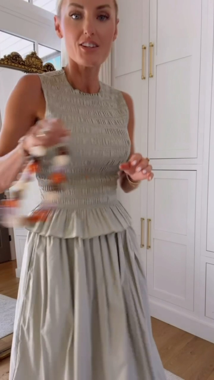 This matching set is so cute! I love the smocked top! The top and bottom will match with other pieces so easily in this taupe-sage color. Wearing XS

Loverly Grey, Shopbop, maxi skirt, fall outfit, early fall outfit, fall looks, matching skirt set, transitinal fashion 

 #LTKootd #LTKSeasonal