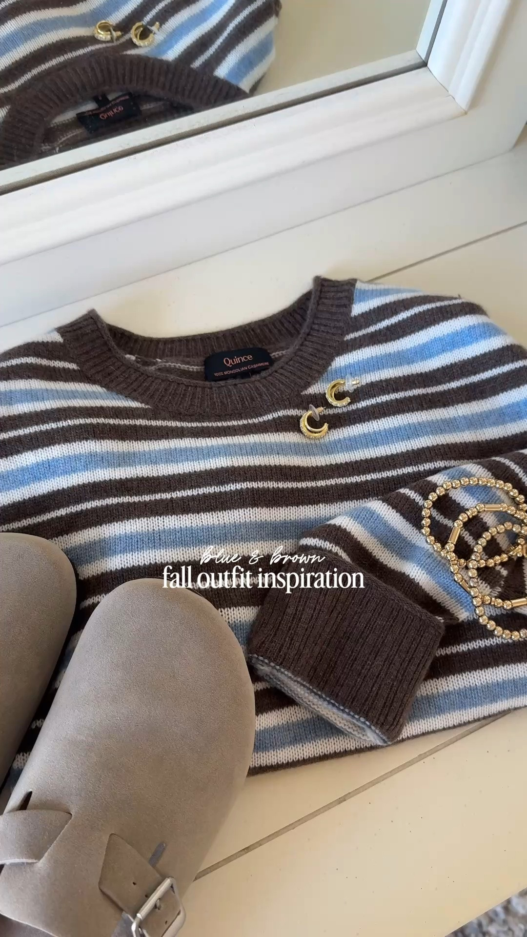 One of my favorite cashmere sweaters styled for fall! 🍂

This striped sweater is from @Quince🤎 Style it with a pair of clogs and gold jewelry!

Quince sweater, brown and blue sweater, Kendra Scott earrings, fall outfits, fall outfit idea, fall fashion, cozy sweaters, fall sweaters, target shoes, Mongolian cashmere sweater, quince gifts