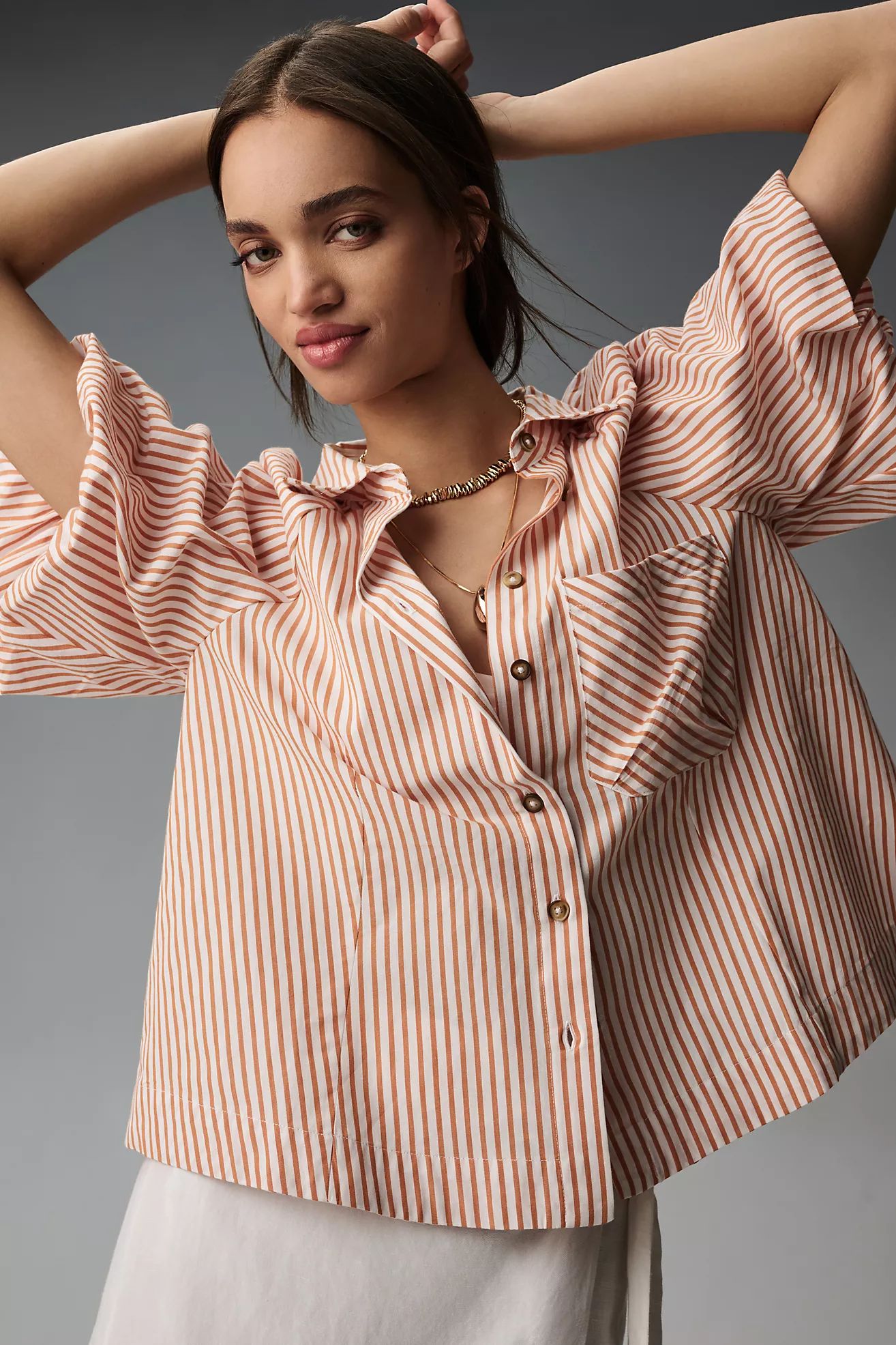 The Zooey Bubble-Sleeve Blouse by Maeve | Anthropologie (US)