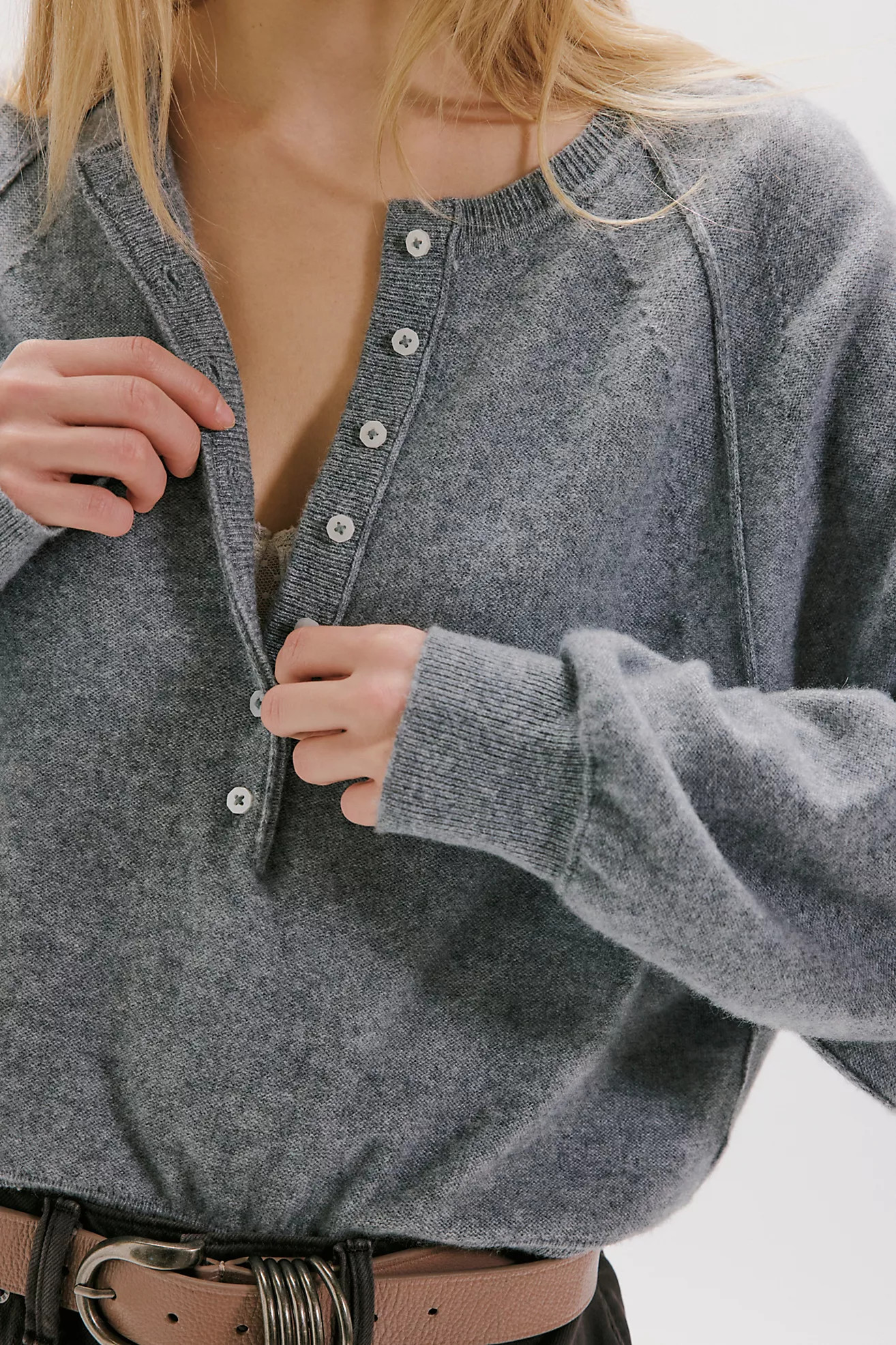 Porta Cashmere Henley Sweater | Free People (Global - UK&FR Excluded)