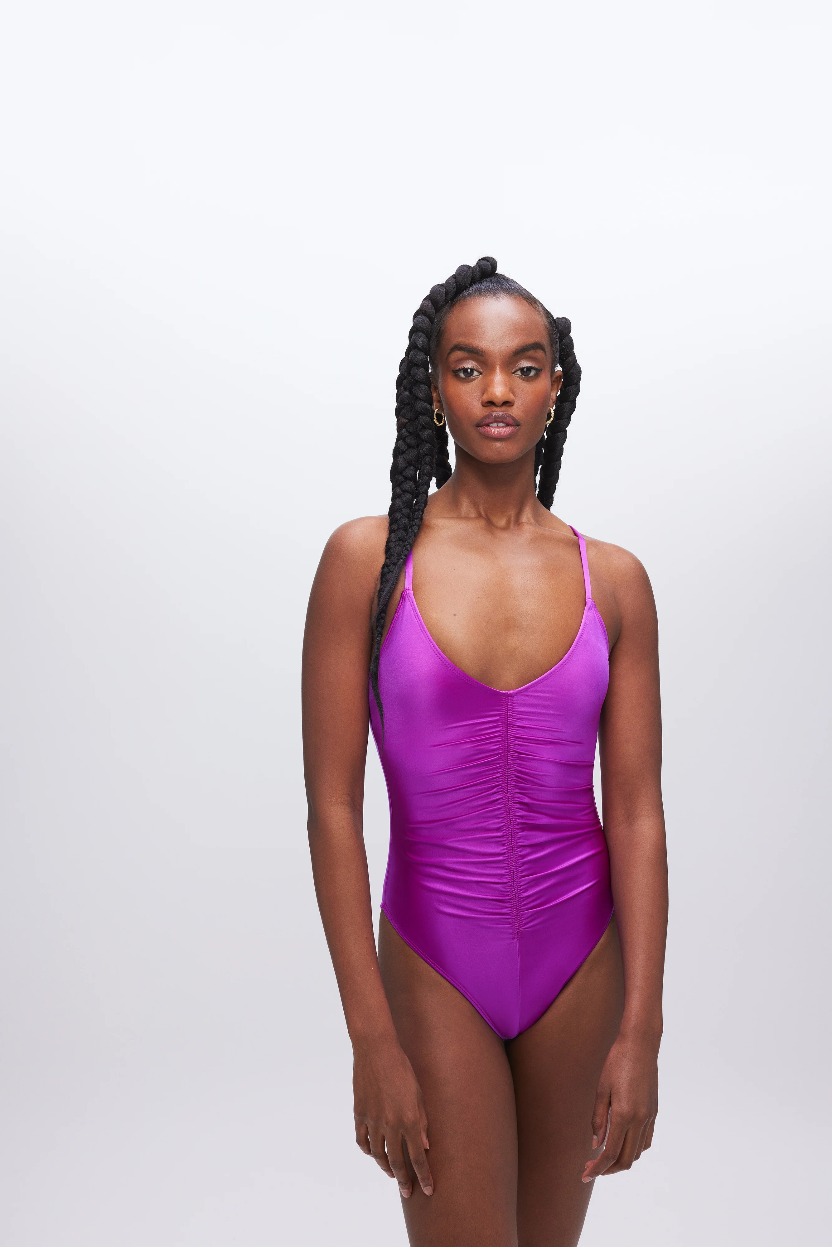 ALWAYS RUCHED ONE-PIECE SWIMSUIT | BRIGHTORCHID001 - GOOD AMERICAN | Good American
