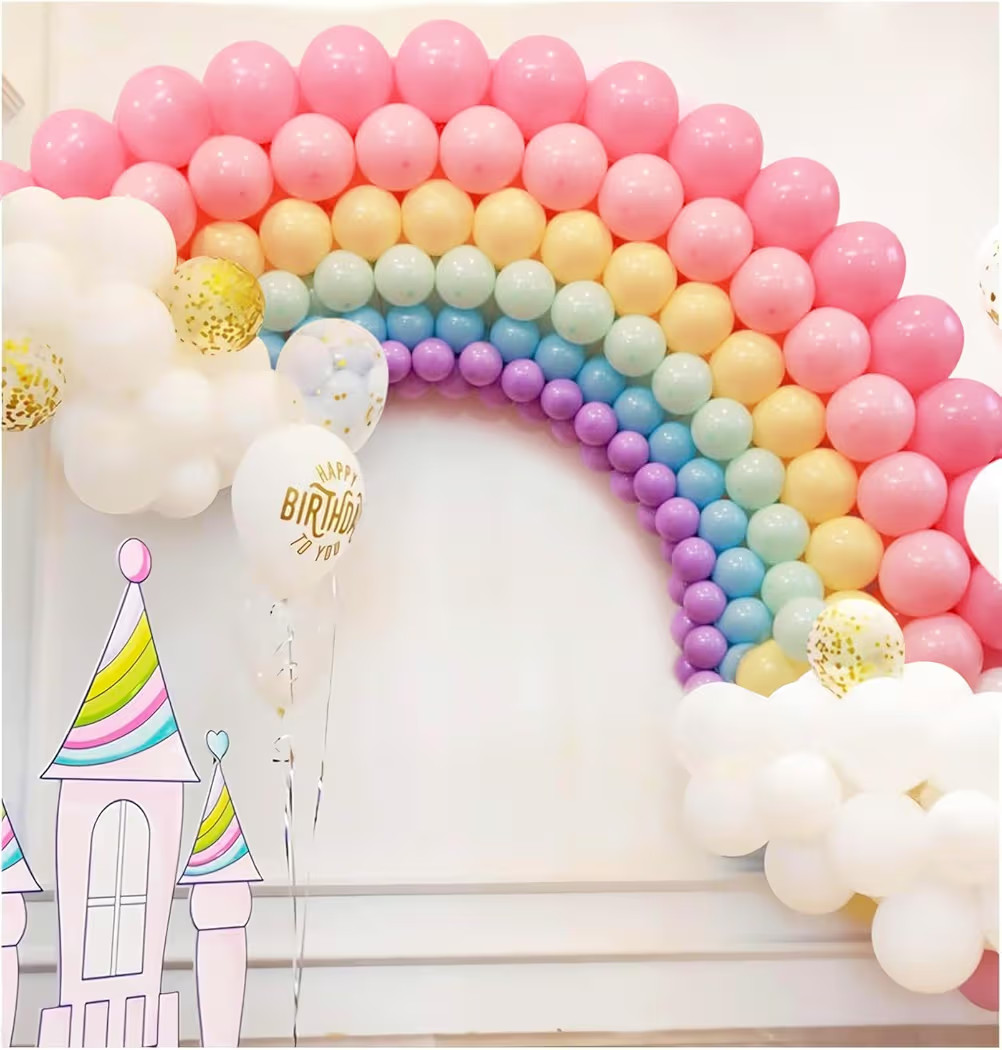 296PCS Rainbow Balloons Arch Garland Kit Macaron 7 Colors Latex Colorful Balloons and Confetti Ba... | Amazon (US)