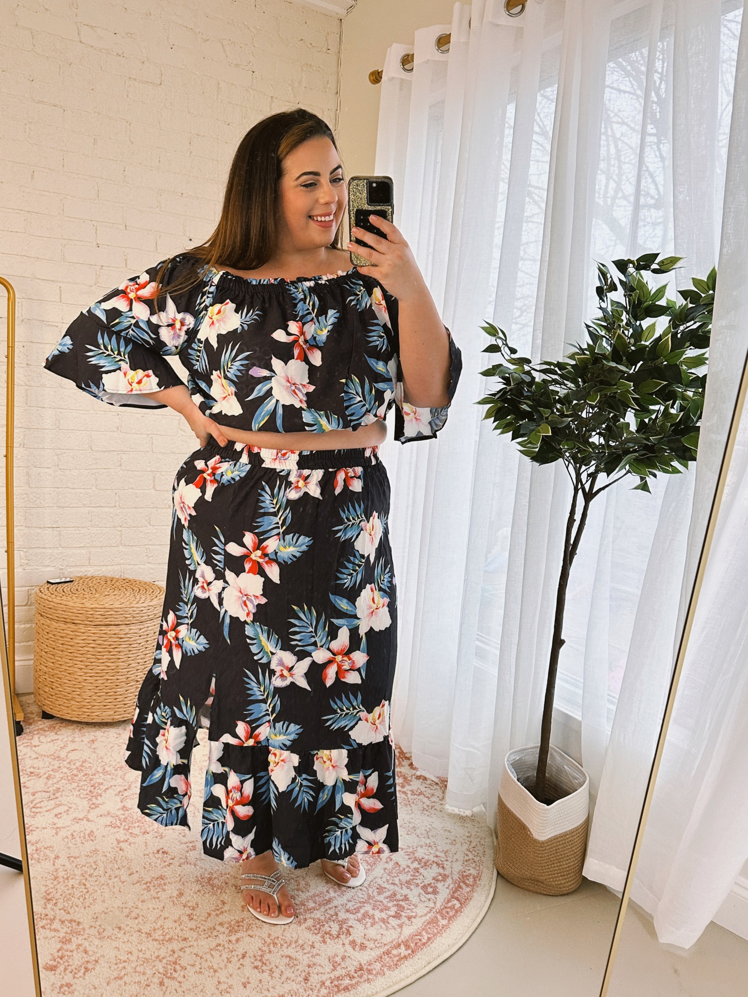 Stunning tropical two piece set perfect for vacation and mix and match. Top can be worn down without midriff showing also! Wearing TTS 20. #resortwear #vacation #cruise 

#LTKplussize #LTKfindsunder50 #LTKtravel