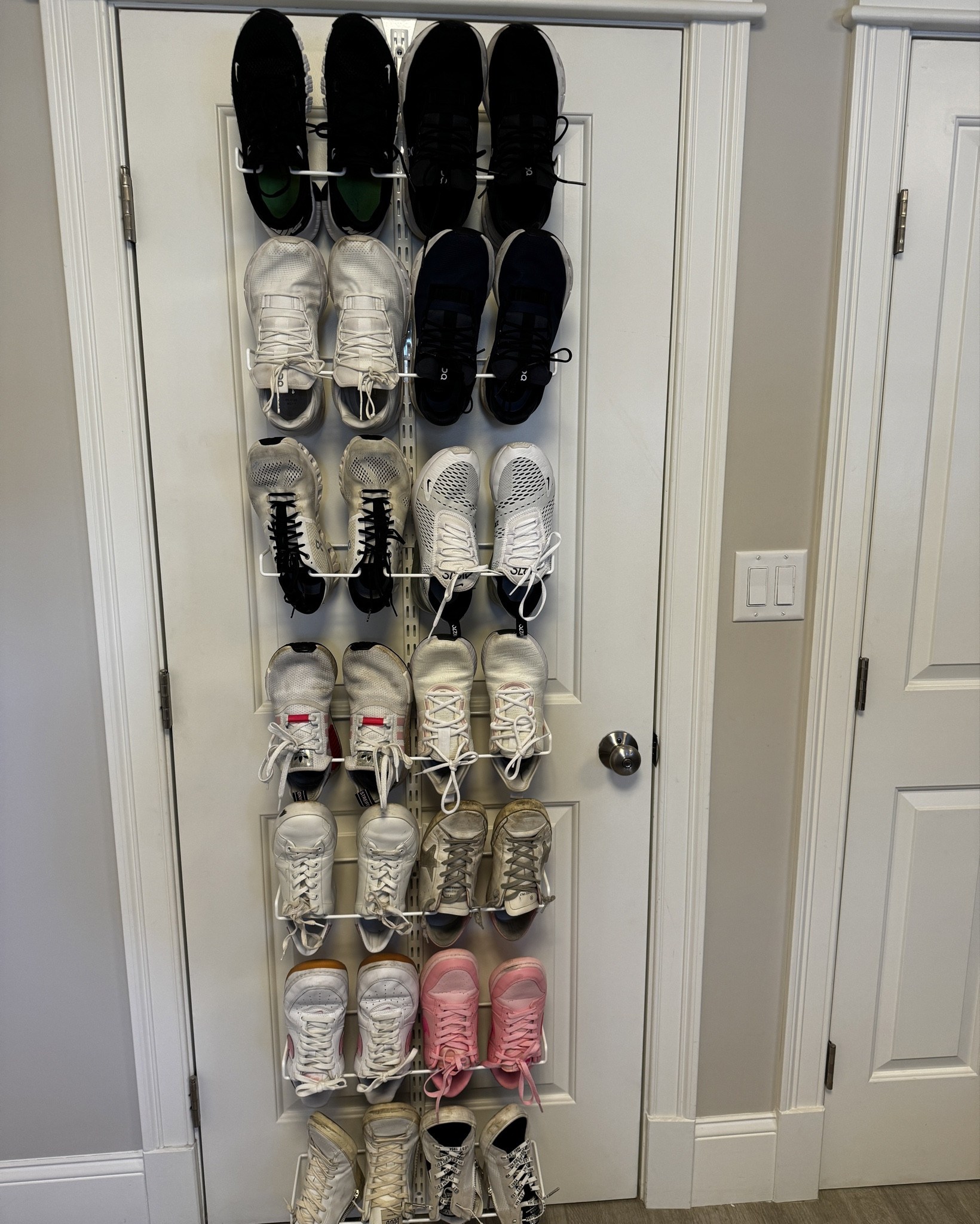 Elfa Shoes Over The Door System is the best space saving hack! Keep all of your favorite shoes on this organization rack! 

#LTKHome #LTKStyleTip #LTKSaleAlert