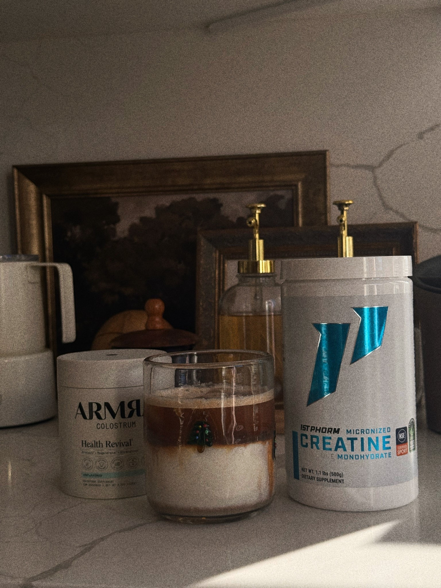 A few supplements I’ve been using recently 
Armra colostrum 
1st Phorm creatine 
Amazon festive glasses 


#LTKfitnessgoals #LTKdayinmylife #LTKfoodie