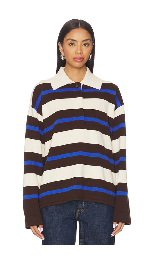ALIGNE Ester Merino Rugby Top in Cream,Chocolate. Size M. Also in L, S, XS. | Revolve Clothing (Global)