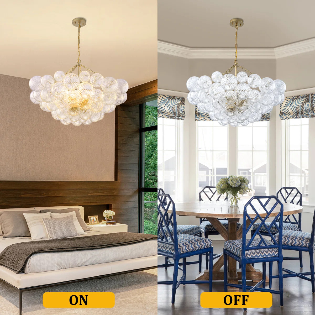 Gold Chandeliers With Ribbed Globe Glass | Wayfair North America