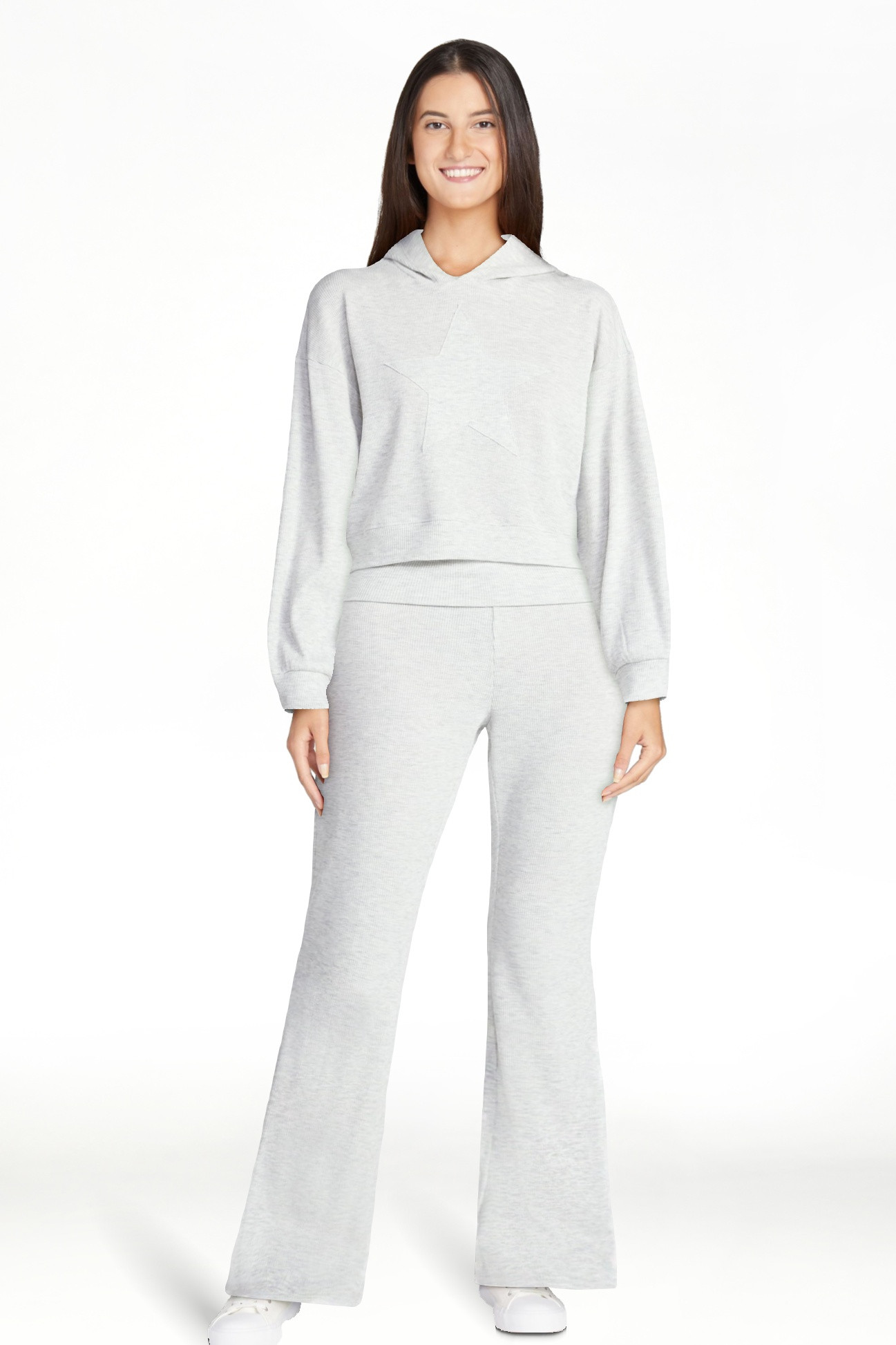 No Boundaries Star Hoodie and Foldover Flare Pants Set, 2-Piece, Women's XXS-XXL | Walmart (US)