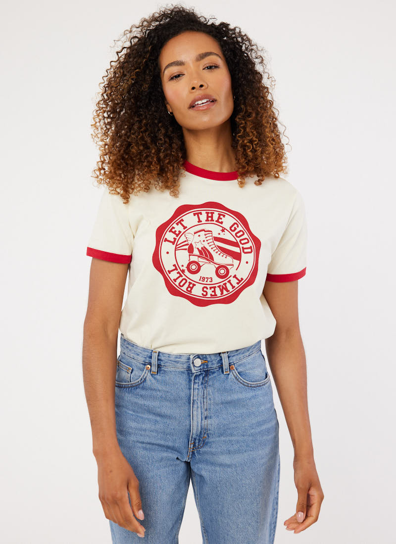 Darlene Roller Derby Vintage Skate Ringer Tee | Joanie