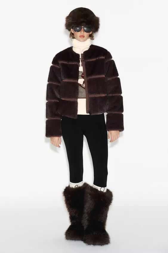 SHORT FAUX FUR COAT HEIQ XREFLEX™ SKI COLLECTION | Zara US