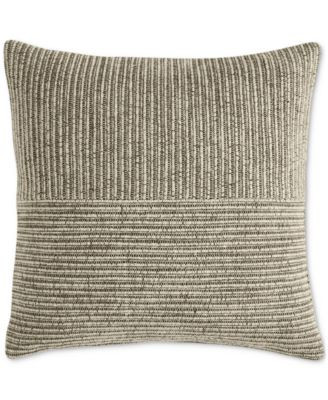 Oake Striped Patch Decorative Pillow, 18" x 18", Exclusively for Macy's - Jasper Green | Macy's