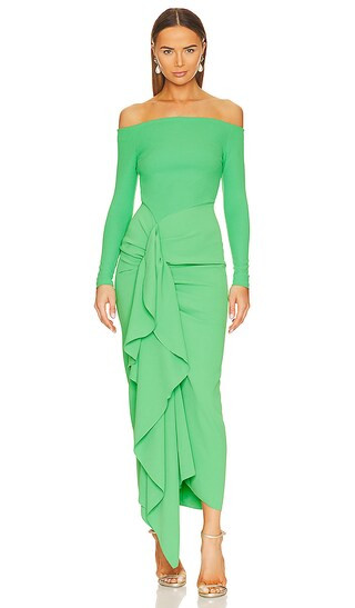 Lotus Midi Dress in Green | Revolve Clothing (Global)